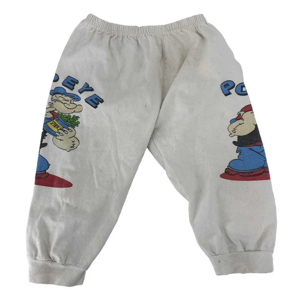 Vintage Kids Boys Popeye‎ The Sailor Pants Spinach Can Stretch Small Cartoon